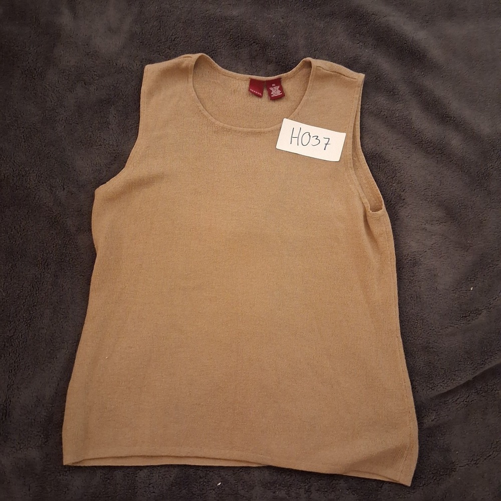 Merona Tank Top Womens XL Tan Beige Sleeveless Knit Stretch Acrylic Nylon Casual